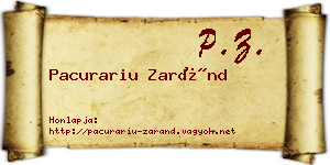 Pacurariu Zaránd névjegykártya
